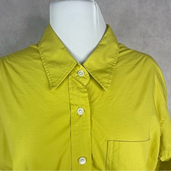 Wilfred Free Aritzia Relaxed Button-Up Oversized Shirt Bright Yellow Size XXS - Picture 9 of 9